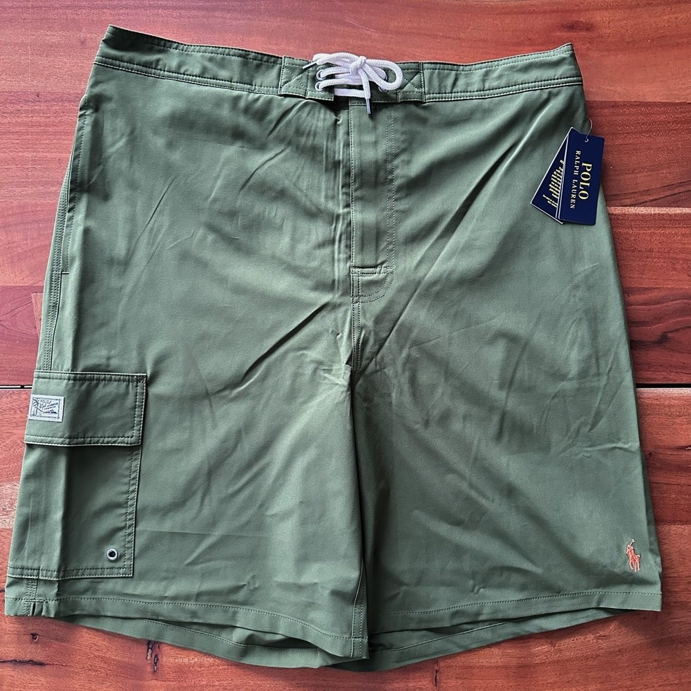 Polo Ralph Lauren Swim Trunks Men LT Green‎ Classic Trunk Big & Tall Pony Logo